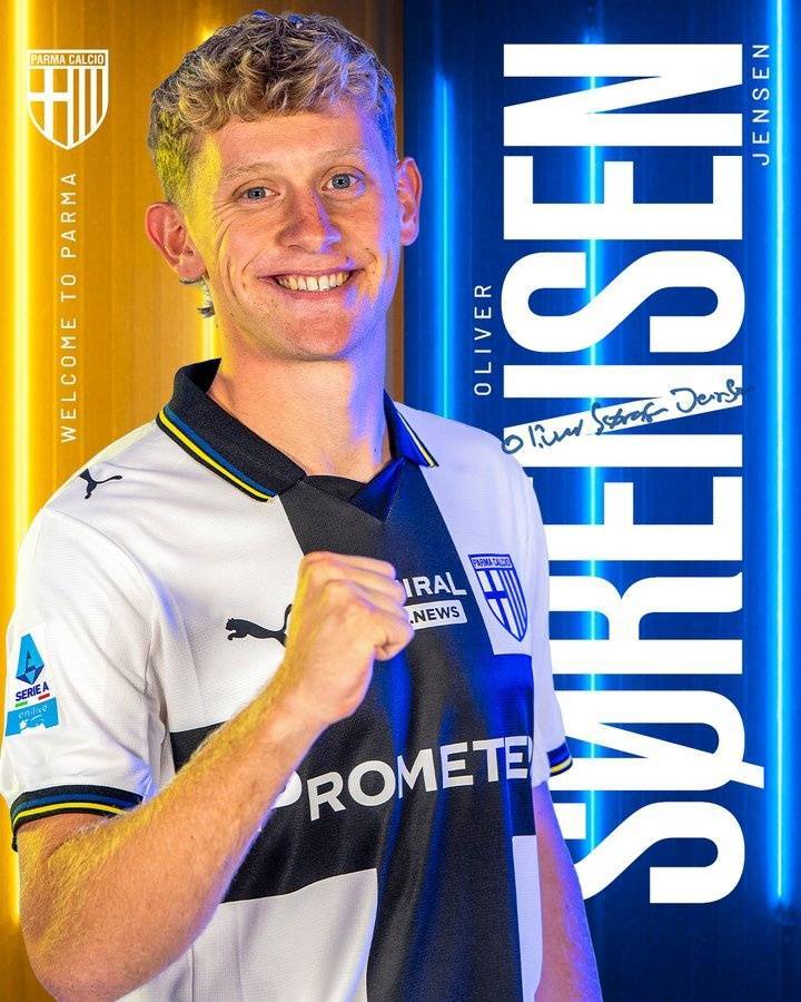 官方：帕尔马签下中日德兰中场索伦森 据悉转会费总价1000万欧