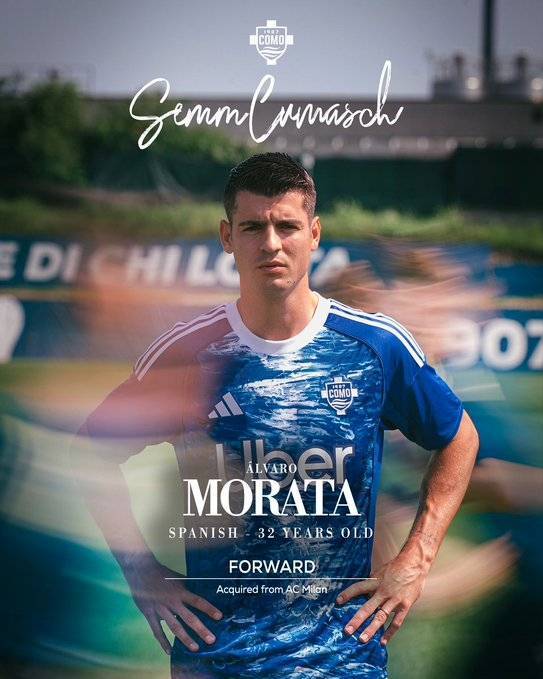 官方：莫拉塔租借加盟科莫